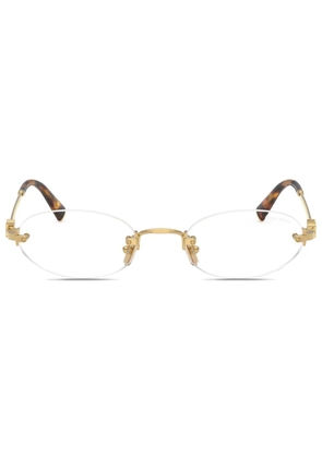 Miu Miu Eyewear oval rimless glasses - Gold
