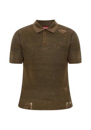 Diesel K-Danny distressed polo shirt - Brown