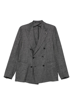 Tagliatore diagonal-pattern double-breasted blazer - Black