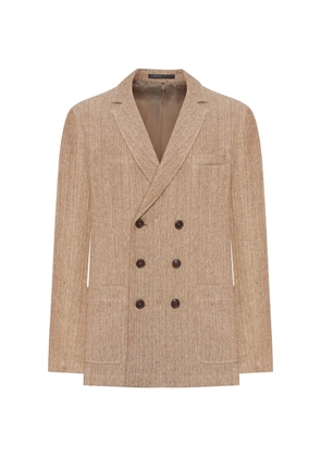 Giorgio Armani double-breasted linen jacket - Neutrals