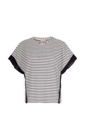 LIU JO striped embellished T-shirt - White