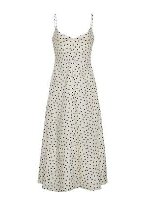 Cara Cara polka-dot midi dress - White