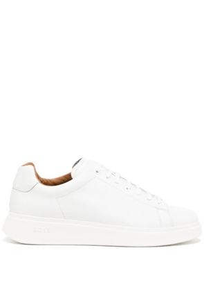 BOSS lace-up leather sneakers - White