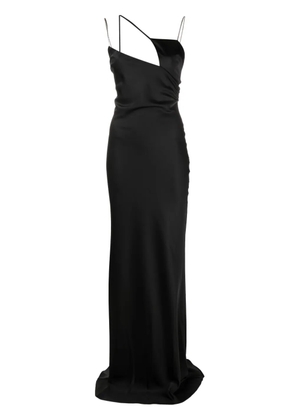 The Attico Melva cut-out satin gown - Black