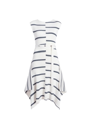Proenza Schouler Artemis ribbed striped midi dress - White