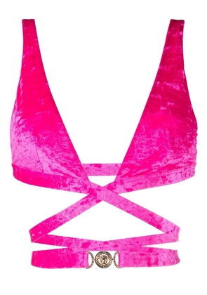 Versace Medusa plaque triangle bikini top - Pink