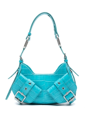 BIASIA Y2K crocodile-embossed leather shoulder bag - Blue