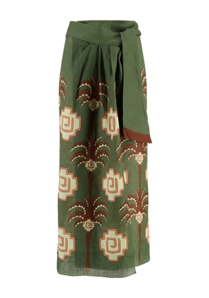 Johanna Ortiz Amazon Echoes linen skirt - Green
