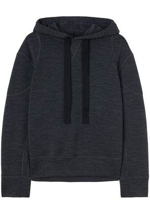 Jil Sander drawstring wool hoodie - Black