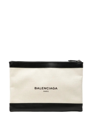 Balenciaga Pre-Owned 2017 M Canvas Navy Clip clutch bag - Black