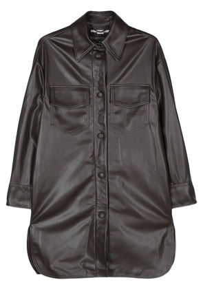 Stella McCartney faux-leather overshirt - Brown