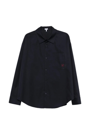 LOEWE logo-embroidery long-sleeve shirt - Blue