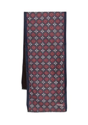 Kiton floral-pattern scarf - Brown