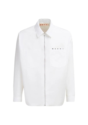 Marni zip logo-detail shirt jacket - White