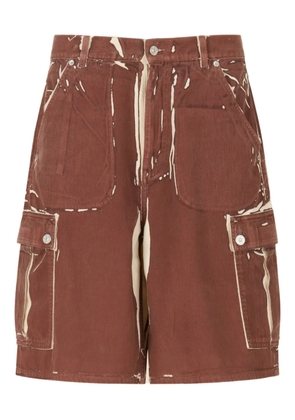 Marni belt-loop printed shorts - Brown