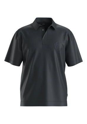 BOSS logo-detail polo shirt - Black