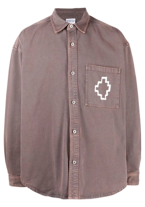 COUNTY OF MILAN Cross-motif long-sleeved shirt - Brown