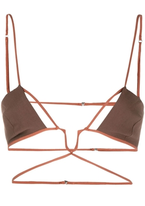 Nensi Dojaka cut-out crop top - Brown