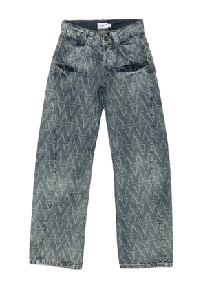 Vaquera monogram-print jeans - Blue