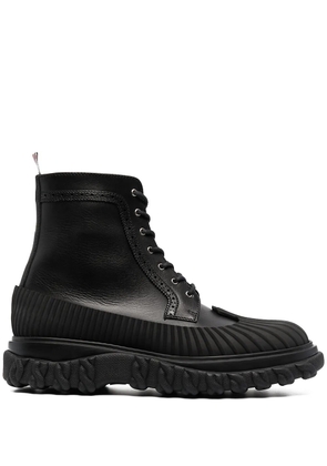 Thom Browne chunky leather ankle boots - Black