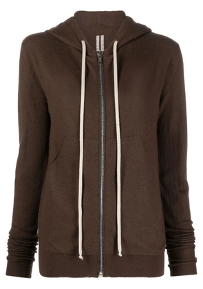 Rick Owens zip-up cashmere hoodie - Brown