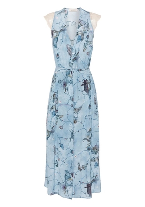 Zadig&Voltaire Rolanys silk midi dress - Blue
