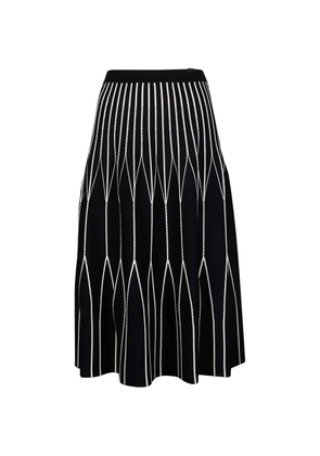 Elisabetta Franchi knitted geometric midi skirt - Black