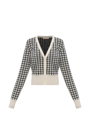 Marni checked V-neck cardigan - Neutrals