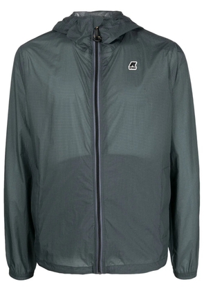 K-Way logo-patch hooded jacket - Grey