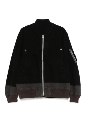 sacai garment-dyed jacket - Black