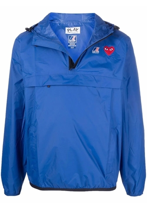 Comme Des Garçons Play x K-Way pullover hooded jacket - Blue