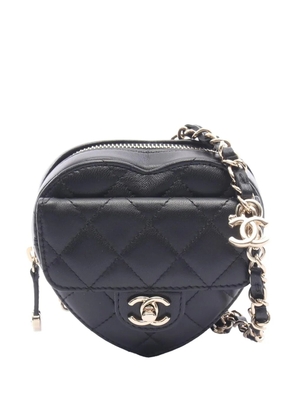 CHANEL Pre-Owned 2021-2026 CC Quilted Lambskin CC in Love heart belt bag - Black