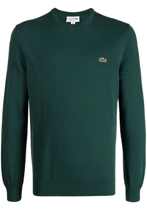 Lacoste logo-embroidered cotton jumper - Green