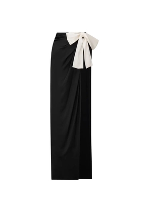 Saint Laurent bow-detail draped maxi skirt - Black