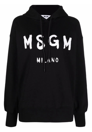 MSGM logo-print cotton hoodie - Black