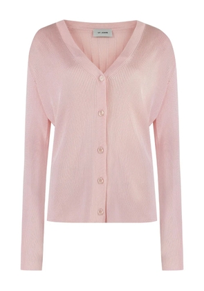 St. John ribbed button-up cardigan - Pink