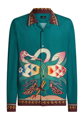 ETRO placed-print long-sleeved shirt - Green