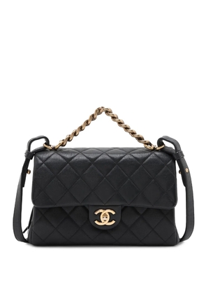 CHANEL Pre-Owned 2016-2017 Paris Rome Small Calfskin Trapezio Bag satchel - Black