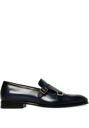 Santoni buckle-detail leather loafers - Blue