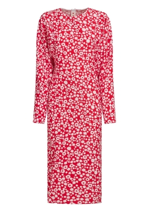 Marni floral-print midi dress - Red