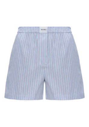 The Attico striped-pattern elasticated mini shorts - Blue