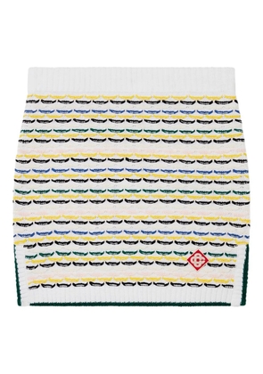 Casablanca striped knit skirt - White