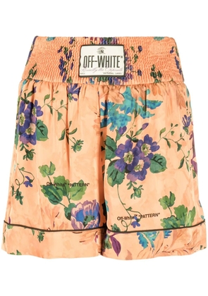 Off-White floral-print shorts - Orange