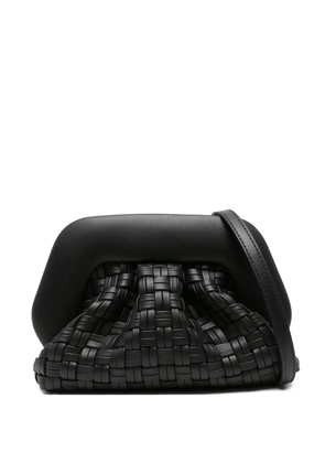 Themoirè woven leather clutch bag - Black