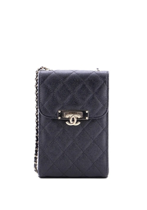 CHANEL Pre-Owned Golden Class Phone Holder Quilted Caviar crossbody bag - Black