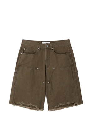 TONYWACK frayed carpenter shorts - Brown