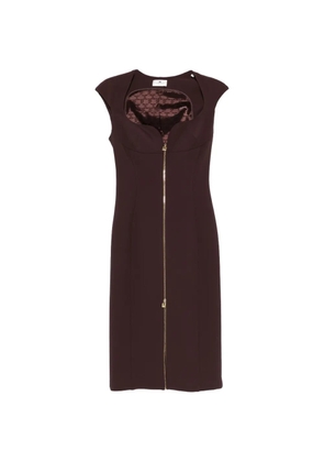 Elisabetta Franchi zip-up midi dress - Brown