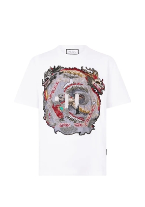 Philipp Plein round-neck dragon-motif T-shirt - White