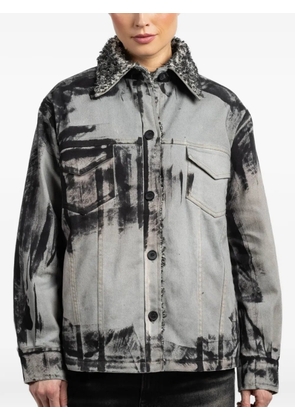 Avant Toi abstract pattern collar jacket - Grey