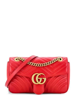 Gucci Pre-Owned GG Marmont Flap Bag Matelasse Leather Small crossbody bag - Red